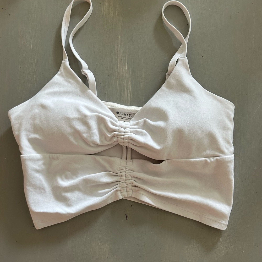 White athlete cropped athletic tank size small